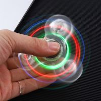 Transparent Crystal Gyro Fidget Toys Fidget Spinner Fingertip Light Luminous Colorful Spiner Anti Stress Pressure Reduction Toy