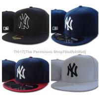 ❦⊕ Ready Stock Fitted cap New York Yankees NY Fully Enclosed Baseball Flat Brim Hat Men Women Wide Sports Large Size Sun 4AJD