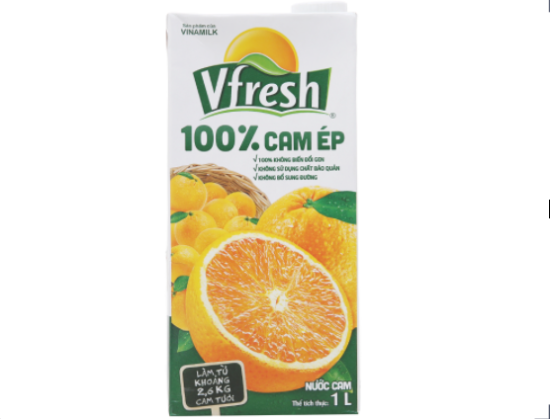 Nước cam táo ép vfresh 42% hộp giấy lớn 1l - ảnh sản phẩm 1