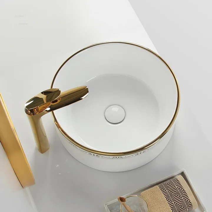 Modern Thin Phnom Penh Bathroom Sinks Luxury Counter Basin Round
