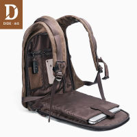 DIDE 2021 Mens Backpack USB Charge 15.6 Laptop Black Back packs Leather Travel Backpack Bag Male Waterproof Vintage Schoolbag