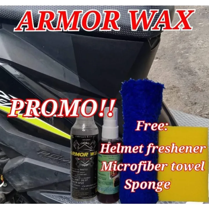 ARMOR wax for matte & glossy coat with free helmet freshener sponge and ...