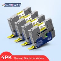 4PK 12mm 631 Label Tape Black on Yellow Printer Ribbon Compatible Brother Label Sticker 231 Tape for Brother PT Label Printer