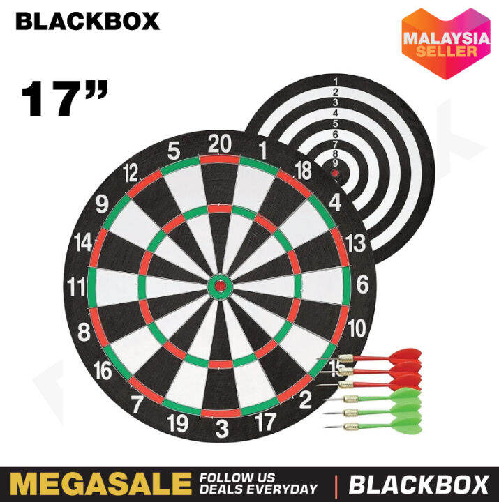Dart Board 17 Inch Professional Doublesided DartBoard With Free Darts