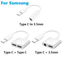 For Samsung Galaxy S22 S21 S20 Note 20 10 Ultra Plus Type-C Adapter USB C to 3.5 Jack Audio Charger Splitter DAC Typec Converter