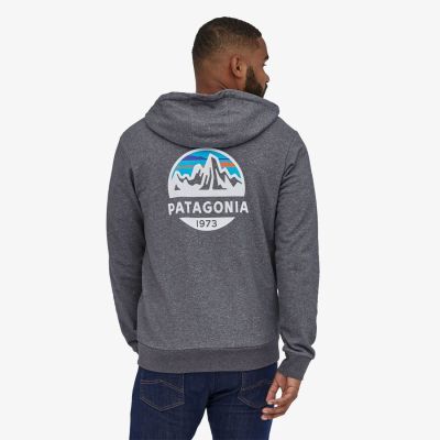 เสื้อกันหนาวสำหรับผู้ชาย Patagonia Fitz Roy Crest เครื่องแบบเบสบอลเสื้อคาร์ดิแกนฝ้ายออร์แกนิคลำลอง