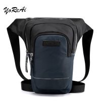 【LZ】 Reflective Strip Men Waterproof Nylon Ride Leg Bag Drop Fanny Waist Bags Military Motorcycle Riding Waist Leg Bag Crossbody Bag