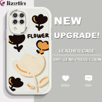 Jizetin เคสหนังปลอกสำหรับ Samsung กาแลคซี M32 M32 5กรัม M31ความรู้สึกบางผิวการ์ตูนรูปดอกไม้ซิลิโคนนิ่มเคสปกหนังโทรศัพท์