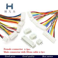 5Sets JST XH2.54 XH 2.54mm Wire Cable Connector 2/3/4/5/6/7/8/9/10 Pin Pitch Male Female Plug Socket 20cm Wire Length 26AWG