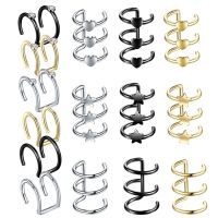 1pc Steel Non Pierced Clip On Closure Ring Hoop Ear Cuff Fake Cartilage Rings Cross Helix Earrings Illusion No Bent Body Jewelry