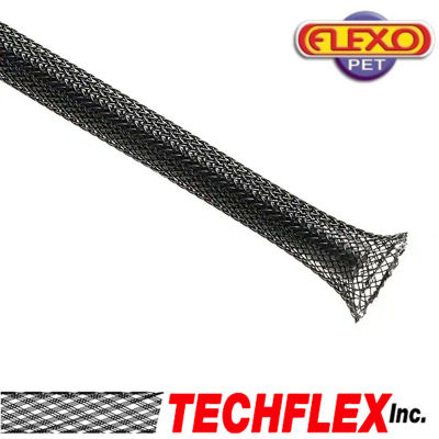 แบ่งขาย Techflex รุ่น Flexo Pet สีดำ ขนาด 1/4 (6mm) made in USA. สำหรับหุ้มสายสัญญาณ หุ้มสายไฟ สายถัก หนังงู ร้าน All Cable