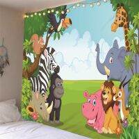 【cw】Cartoon Animal Tapestry For Kids wall hanging Thin Polyester Beach Towel Backdrop Home Decoration Wall Art Multiple sizes ！