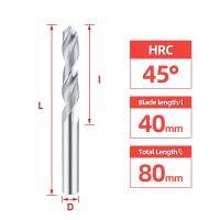 Tooleye ความยาวรวม80มม. หัวสว่านคาร์ไบด์ HRC45 ° ° HRC55สำหรับงานโลหะแข็งเครื่องมือ CNC สว่านโลหะทังสเตน2.1-10มม.