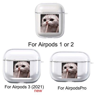 เคส TPU หูฟังสำหรับ Apple Airpods 2/1 3เคสสำหรับ Coque Soft TPU หูฟังที่ป้องกันแมวน่ารัก Fundas Airpods Pro Air Pods 3ครอบคลุมหูฟัง