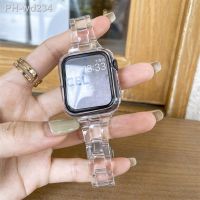 Slim Transparent Band For Apple Watch 44mm 40 41 45mm Series SE 654 Clear Strap on Smart For Iwatch 38mm 42mm Bracelet Watchband