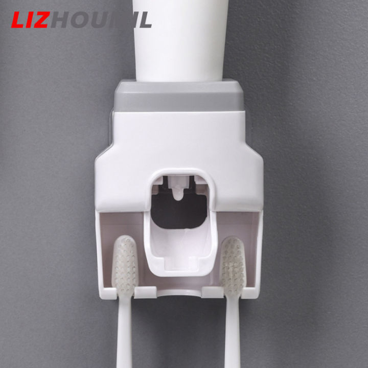 lizhoumil-ที่คั้นน้ำแปรงสีฟันขี้เกียจผลิตภัณฑ์ที่ใส่แปรงสีฟันในห้องน้ำที่บีบยาสีฟันห้องน้ำอัตโนมัติกันน้ำ