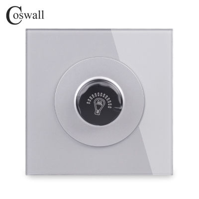 COSWALL Dimmer Regulator เฉพาะสำหรับหลอดไส้แผงกระจกคริสตัลสวิตช์ไฟติดผนัง15 ~ 500W AC 220V R11 Series สีเทา