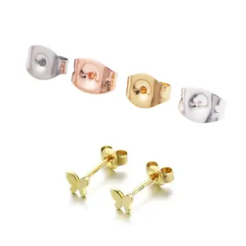 100pcs/lot Rubber Earring Backs Stopper Earnuts Stud Earring Back Supplies  for Jewelry Jewelry (Color : Gold) 