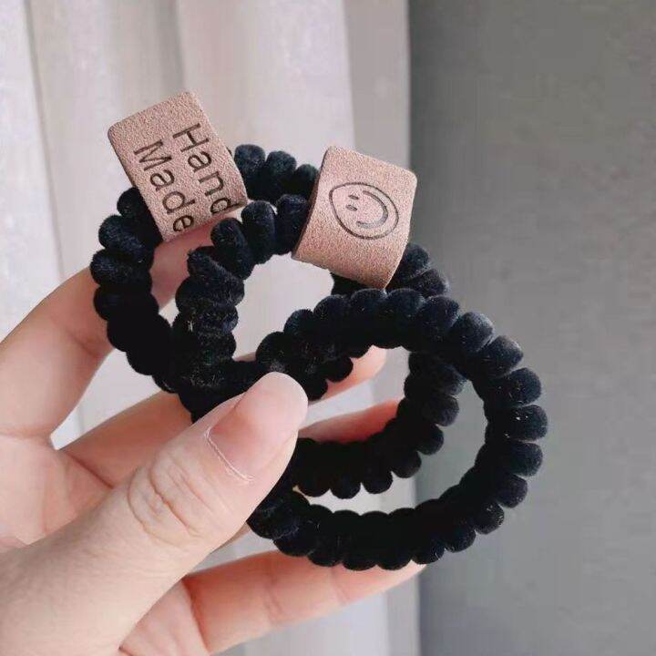 ยางรัดผม-ยางรัดผมเด็กผญ-ยางมัดผมเกลียว-เน็ตติดผม-ยางรัดผมแบบเกลียว-เรียบง่าย-สีทึบ-เด็ก-เด็กผู้หญิง-ฤดูหนาวและฤดูใบไม้ร่วง-ซิลิโคน-สายโทรศัพท์-เครื่องประดับผมสไตล์เกาหลี-เชือกผมผู้หญิง-แหวนผมกำมะหยี่