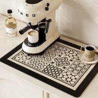 【hot】 Table mat Sicilian light luxury coffee machine kitchen countertop drain absorbent vanity non-slip insulated bowl ！ 1