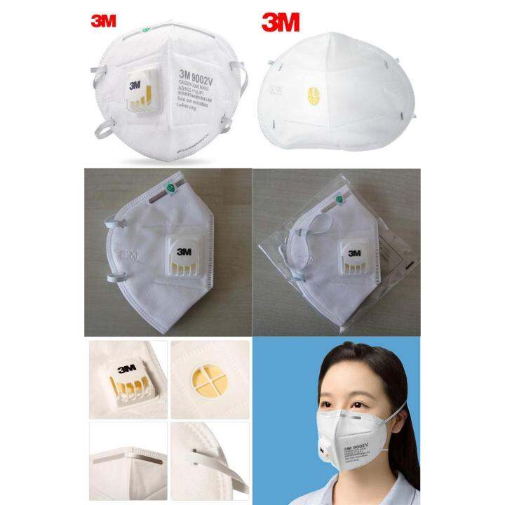 3m-x25ชิ้น-9002v-p1-หน้ากากมีวาล์วป้องกันฝุ่นละอองป้องกันหมอกควัน-pm2-5-ชนิดสายคาดศีรษะ-dust-mist-mask-3m-แท้