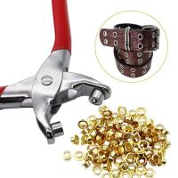 Eyelet Fabric Punch Pliers Leather Canvas Hole Puncher Tool Scrapbook Eyelet 100 Brass Rings Kit DIY Manual Tools Kit Repair  Pliers