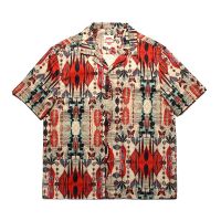 Exotic pattern south wind restoring ancient ways of Cuba brought Hawaii beach short sleeve shirt popular logo leisure shirt