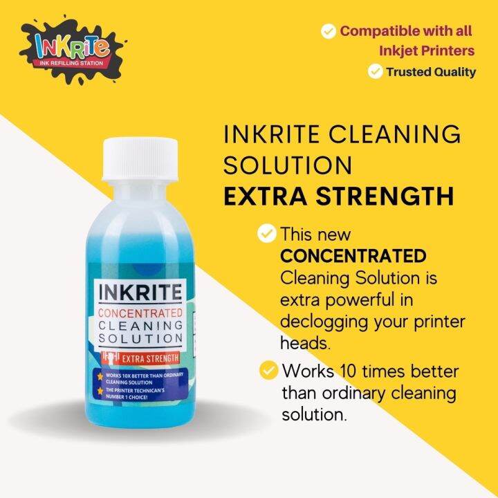 【🥇2023】 Inkrite EXTRA STRENGTH Cleaning Solution for Inkjet Printers ml