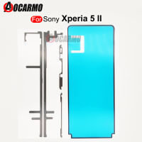 Aocarmo สำหรับ SONY Xperia 5 II X5ii XQ-AS52 AS62 AS72 SO-52A SOG02จอแสดงผลหน้าจอ LCD กันน้ำกาวด้านหลังฝาครอบด้านหลังประตูสติกเกอร์กาวเทปเปลี่ยน