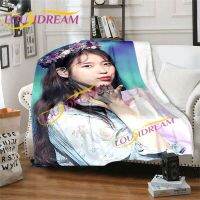 Lee Ji-on IU Print Blankets Kpop Star Flannel Throw Blankets Korean Singer Office Room Decor Fan Gif