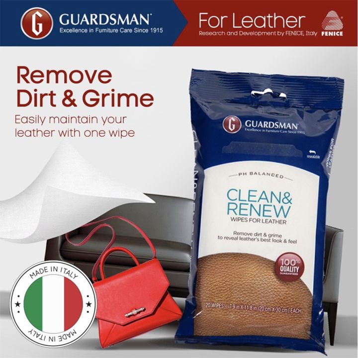 Guardsman Leather Cleaner Wipes (20 wipes)