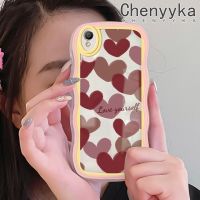 เคส Chenyyyka สำหรับ OPPO A37 A37F เคส NEO 9การ์ตูนรักหัวใจดีไซน์ใหม่ครีมขอบลอนนุ่มเคสมือถือกันกระแทกแบบใสโปร่งใสลายกล้องถ่ายรูปเรียบง่ายอ่อนโยนฝาครอบป้องกัน