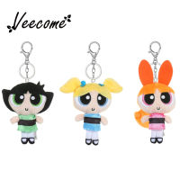 【 Veecome✨ตุ๊กตาผ้ากำมะหยี่ตัวการ์ตูนอะนิเมะยัดไส้ของเล่นน่ารัก Plush พาวเวอร์พัฟฟ์เกิร์ลส์12ซม. สำหรับ Kado Ulang Tahun