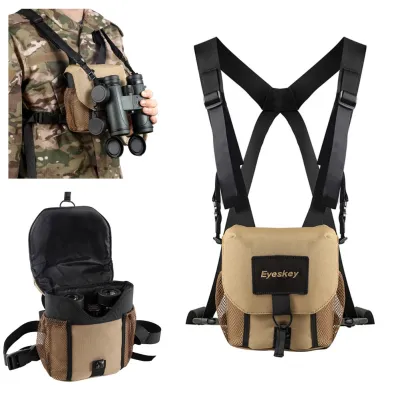 Universal Portable Binoculars Backpack with Harness Binoculars Storage BagCase escope Camera Chest Pack for Hiking Hunting