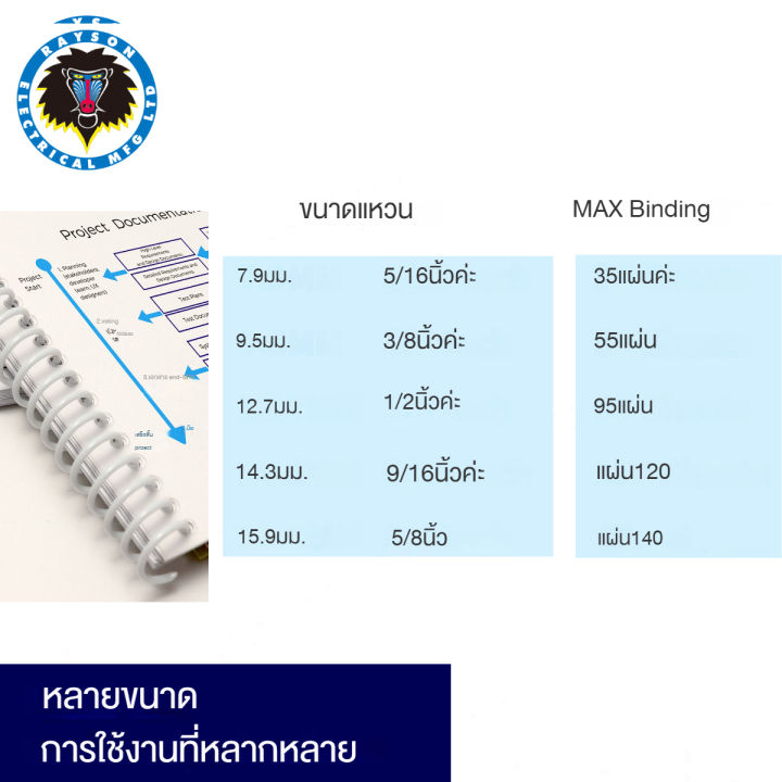 rayson-9-5มิลลิเมตร3-1สนามเกลียวผูกพันขดลวด3-8นิ้วขดลวดสีดำผูกแหวน100-กล่อง