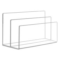 Desk Sorting Organizer 2 Compartments Acrylic File Rack Transparent File Sorter Desktop File Manager for Documents