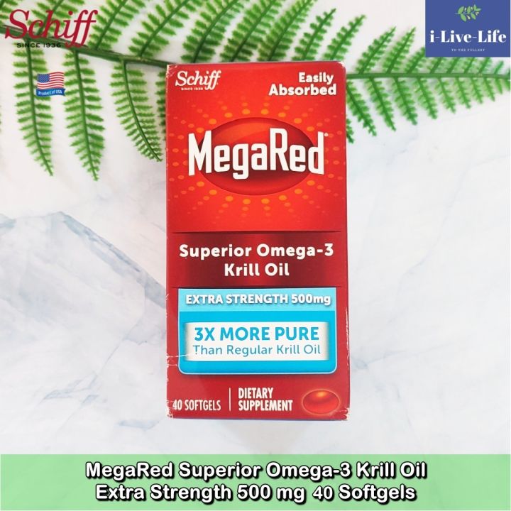 น้ำมันคริลล์-โอเมก้า3-megared-superior-omega-3-krill-oil-extra-strength-500-mg-40-or-90-softgels-schiff-โอเมก้า-3-omega3