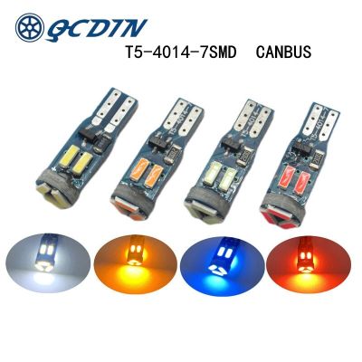 【CW】2/6/10pcs T5 LED CANBUS Car Signal Lamp Dashboard Instrument Bulb 12V 4014 Interior Replacement Bulb White Amber Iceblue Red LED