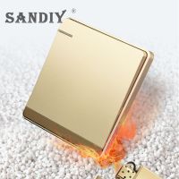 SANDIY Wall Switch 1/2/3 Gang 1/2 Way On/Off Power Lamp Switch 15a 220v 86 x86 type Champagne Gold Light Control Panels