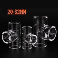 Transparent Acrylic Tee Pipe Fitting Connectors Inner diamater 20-32mm Fish tank Pipe Joint for Aquarium