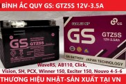 Bình ắc quy GS GTZ5S 12V-3.5AH WaveRS, Wave S110, AB110, Click