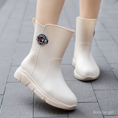 ✜✣♤ (Rain Boots)รองเท้าบูทยางกันฝนผู้หญิงสไตล์เกาหลีแฟชั่นพื้นนุ่มกันลื่น SD4962