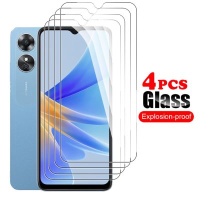 4ชิ้นสำหรับ A57 A17 Oppo A77 5G 9H กระจกนิรภัยสำหรับ Oppoa17 Oppoa57 Oppoa77ปกป้องหน้าจอ A 17 57 77ความปลอดภัยโทรศัพท์มือถือปกป้องหน้าจอฟิล์มป้องกันหน้าจอ S