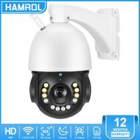 Hamrol New 8MP 4K PTZ POE Camera Wifi Outdoor AI Human Tracking 30X Optical Zoom Audio Color Night Vision CCTV Security Camera CamHi APP