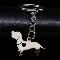 【YF】 Fashion Dachshund Stainless Steel Keychain for Women Silver Color Dog Jewelry porte clef K1353S01