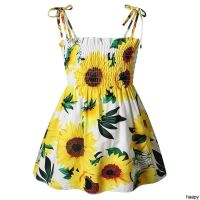 Baju Budak Perempuan Dress Thin Western Style Suspender Childrens Summer Seaside Beach