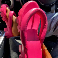 Women Chunky Slippers Clip Toe Wedges Plus Size Female Flip Flops Solid Concise Ladies Summer Shoes Comfortable Womans Slides