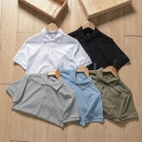 Original Uniqlo basic style pure color all-match washed piqué cotton business casual short-sleeved POLO shirt mens lapel T-shirt