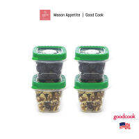 10214 GoodCook Flex Trim Air Tight Seal Food Storage Container 4PK 1/2 cup ชุดกล่องอาหาร กู๊ดคุก รุ่นเฟล๊กซ์ทริม 4 กล่อง