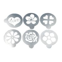 6Pcs/Set Coffee Stencil Plastic Milk Cake Cupcake Template Barista Cappuccino Latte Printing Model Spray Decoration Tool LBShipp Electrical Connectors